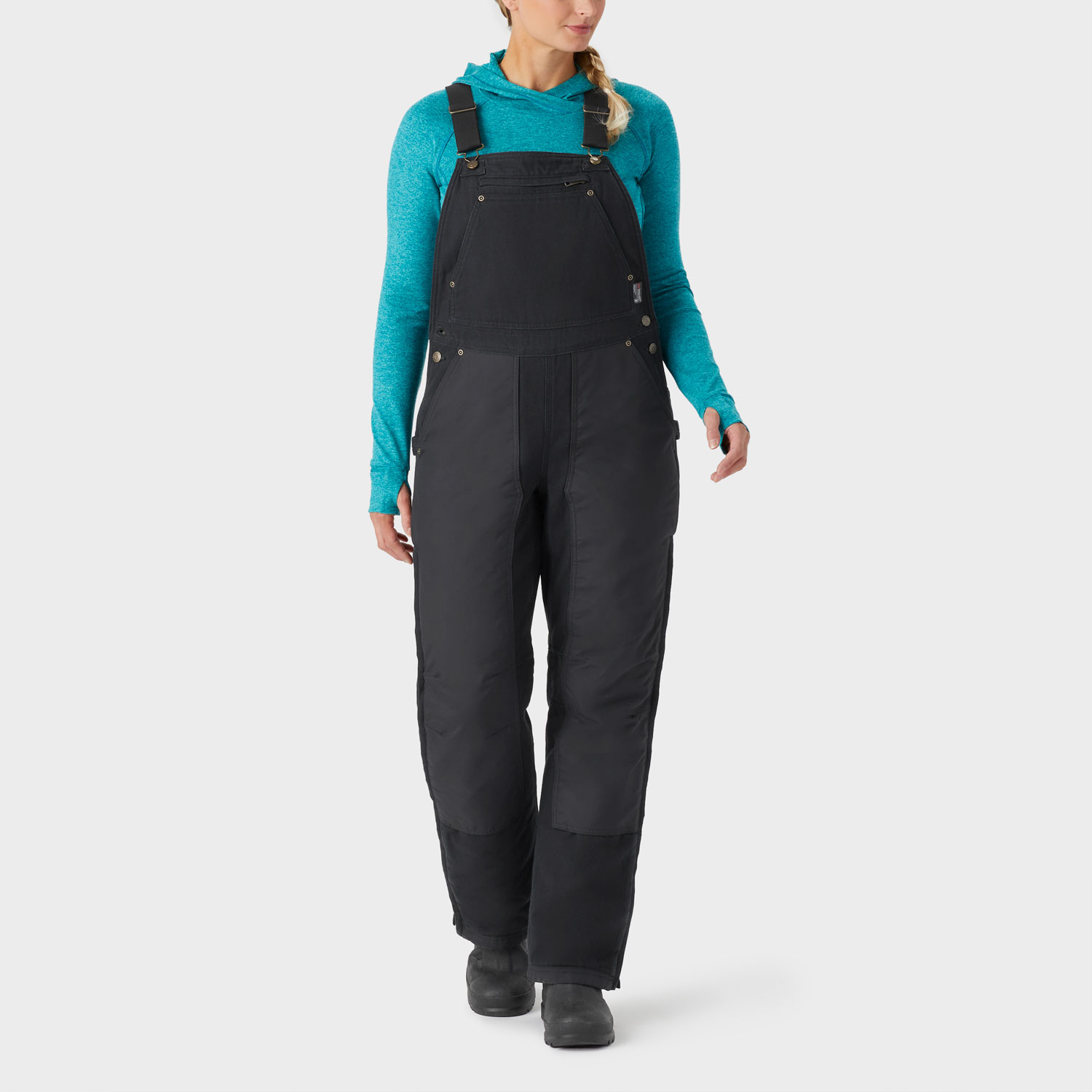Women's Superior Fire Hose Insulated Bib Overalls, 73052 (Black)